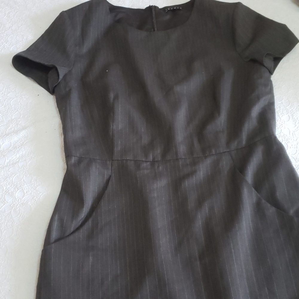 THEORY STRIPED WORK DRESS SIZE 8